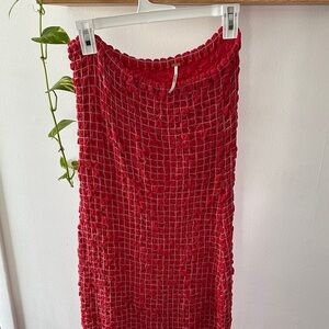 Fun Red Textured Skirt / dress